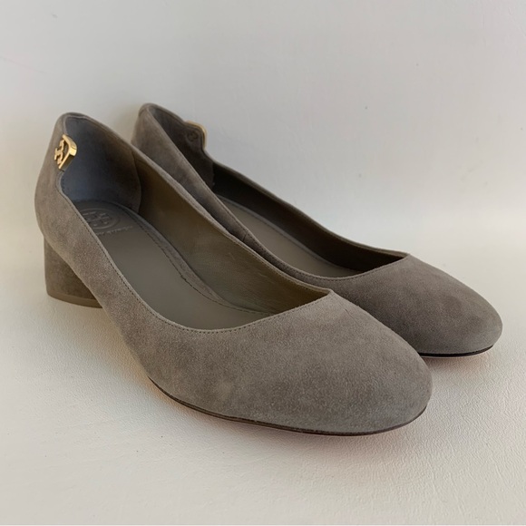 Tory Burch Women's Grey Suede Heels - Picture 7 of 8